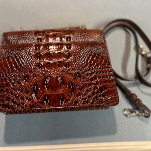 Brahmin Small Hallie, Pecan Melbourne handbag, new
